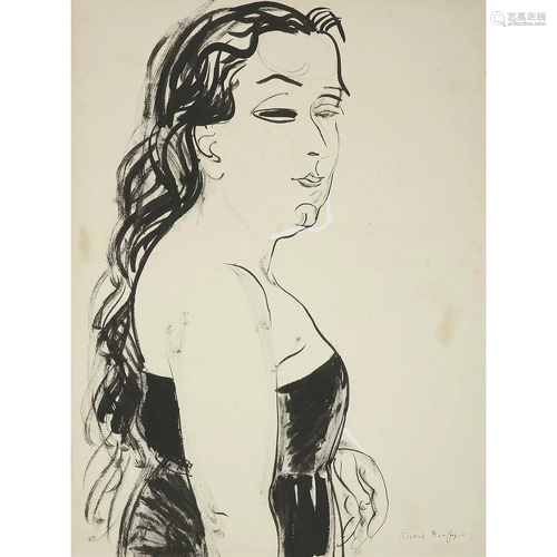 RAOUL DUFY (1877-1953) FEMME EN BUSTE DE PROFIL Encre