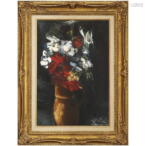 MAURICE DE VLAMINCK (1876-1958) BOUQUET BLEU ET RO…