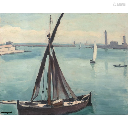 ALBERT MARQUET (1875-1947) BÂTEAU-BŒUF, SÈTE Huile sur