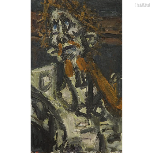 ƒ GEN PAUL (1895-1975) LE CHRIST, VERS 1950 Huile sur