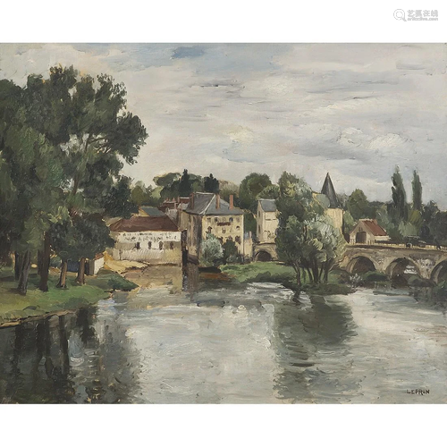 MARCEL LEPRIN (1891-1933) PAYSAGE SUR L'EAU, CHAVILLE