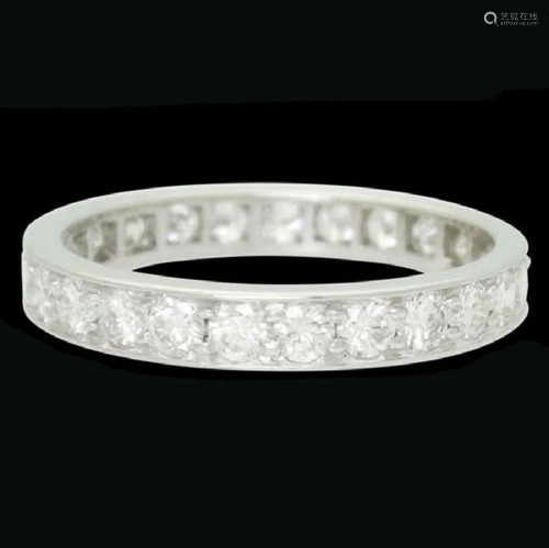 Cartier Estate Platinum 1.25ct Eternity Band Ring