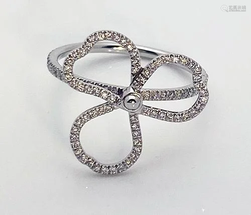 Tiffany Paper Flowers Diamond Open Flower Platinum Ring