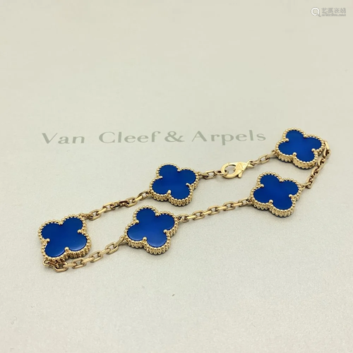 Van Cleef & Arpels Vintage Alhambra 18K Blue Agate