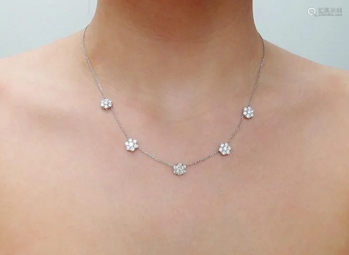 Van Cleef & Arpels 18kDiamond Necklace & Fleurette Stud