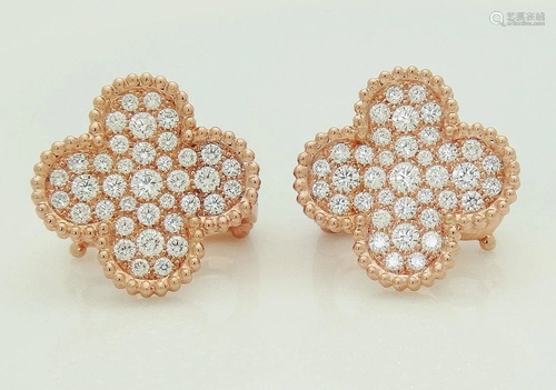 Van Cleef Arpels 18k Magic Alhambra Diamond Earrings