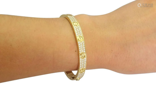 Cartier 18K Yellow Gold Love 2tcw Diamond-Paved