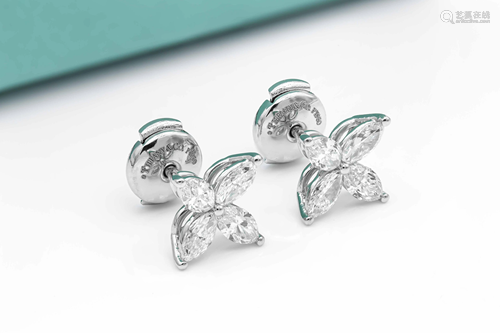 Tiffany & Co 1.14ct Diamond Medium Platinum Earrings