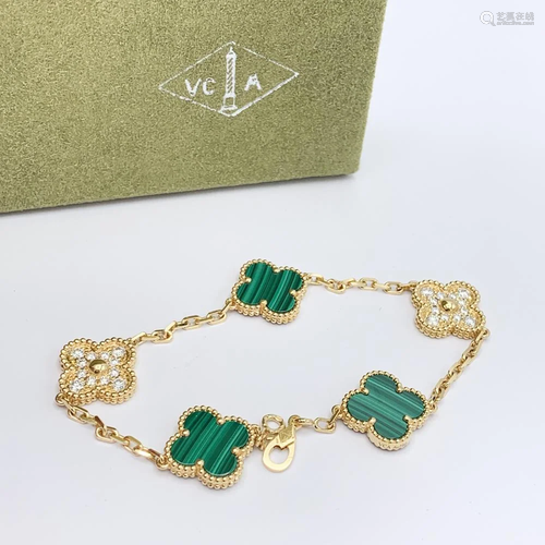 Van Cleef & Arpels Vintage Alhambra Malachite& Diamond