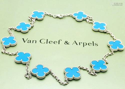 Van Cleef & Arpels Vintage Turquoise 10 Motif Necklace