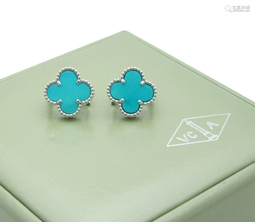 Van Cleef & Arpels Alhambra Turquoise Earrings