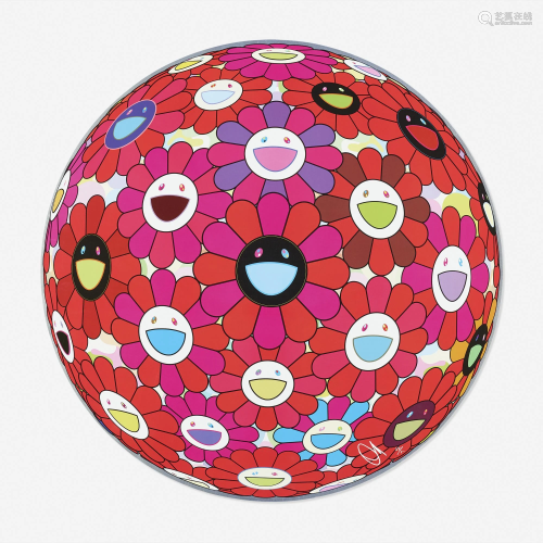 Takashi Murakami, Flowerball (3D) - Red Ball