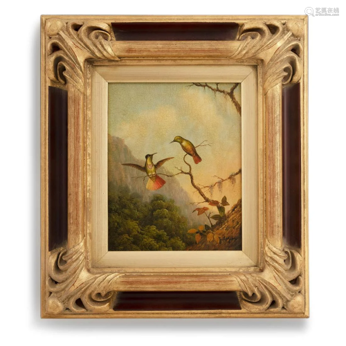 18th C Oil Painting of Humming Birds J.  Rogers