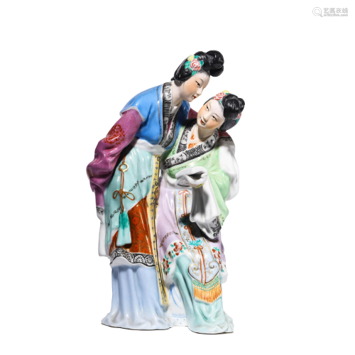 Porcelain Scupture of Two Ladies