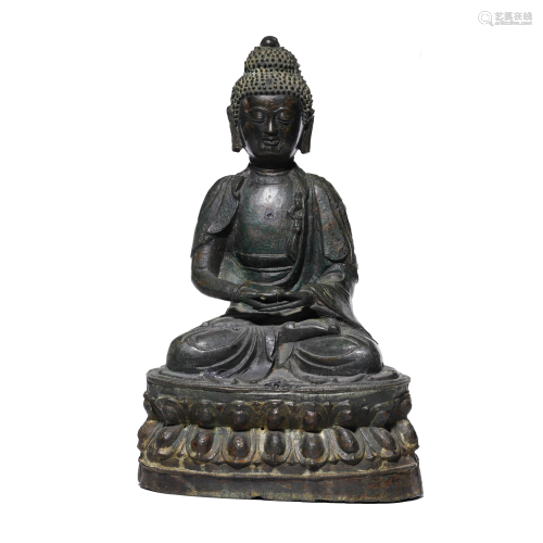 Chinese Bronze Amitayus Statue