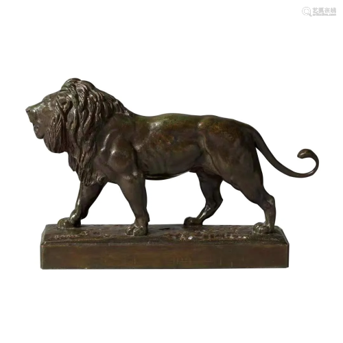 Bronze Scupture of Lion, Barye 18th C