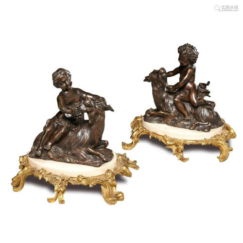 Bronze Sculpture of Pair of Angles, 18th C