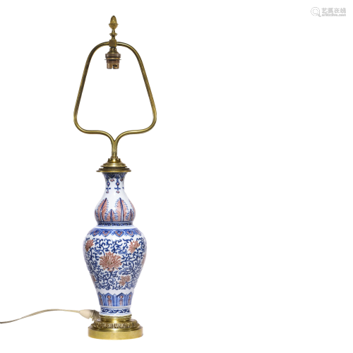 Chinese Porcelain Copper-Red Glazed Lamp