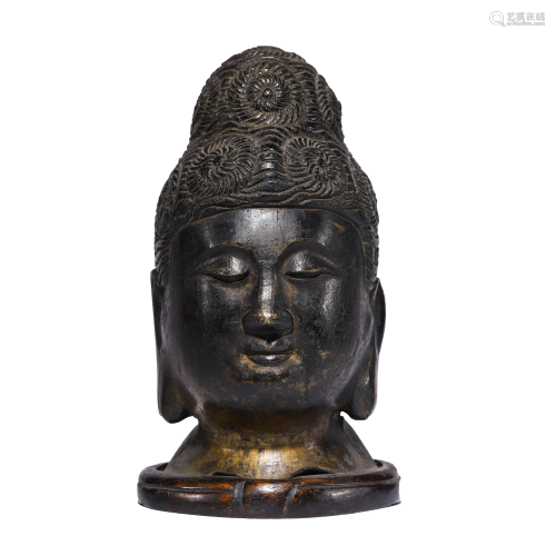 Bronze BuddhHead  Sculpture
