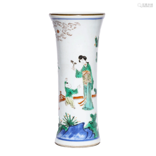 Chinese Porcelain Wucai Vase, Gu