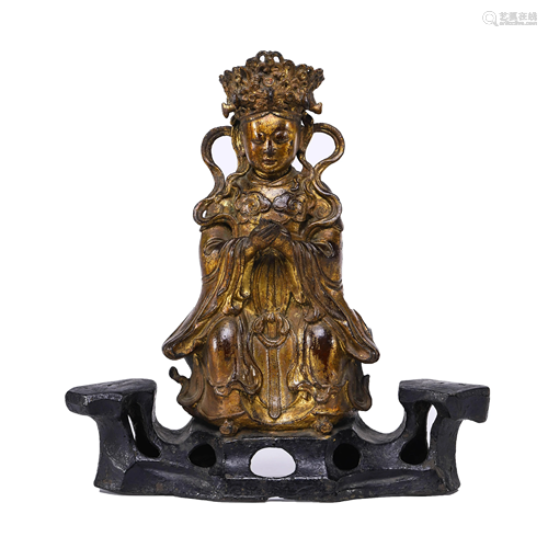 Chinese Gilt-Bronze Fairy Statue