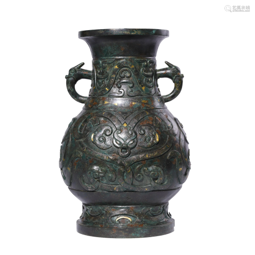 Chinese Bronze Dragon Vase