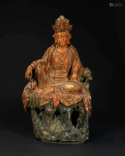 Bodhisattva figure; China, 18th-19th centuries. Carved