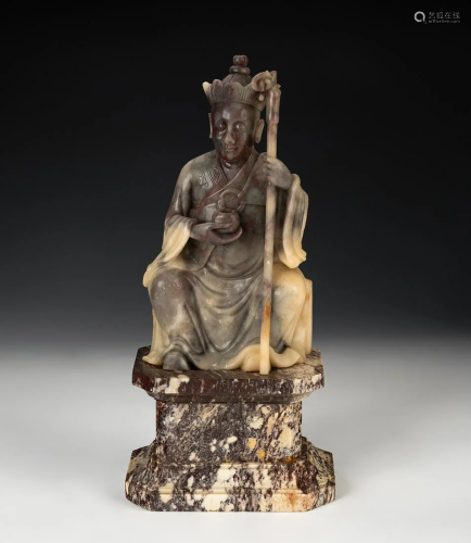 Luohan. China, XIX century. Hand carved soapstone on