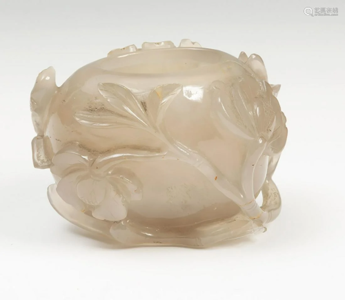 Small bowl or glass. China, 19th century Gray agate