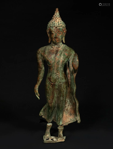 Buddha figure; Indonesia, Java, 7th-10th centuries.