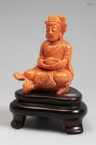 Buddha. China, 20th century. Coral.