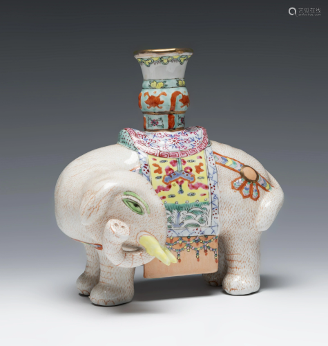 Candlestick in the shape of an elephant. China, 19th