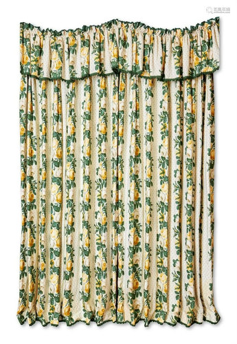 THREE PAIRS OF CHINTZ CURTAINS