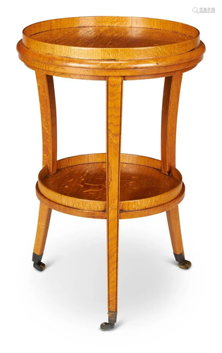 AN ASH TWO TIER TABLE, IN BEIDERMEIER STYLE