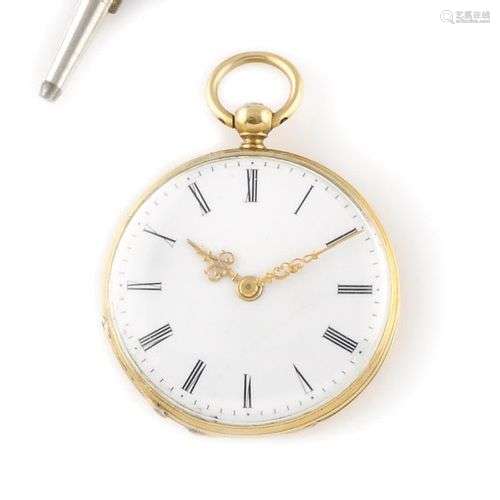 MONTRE DE COL Circa XIXe siècle. Montre de col en or jaune 7...