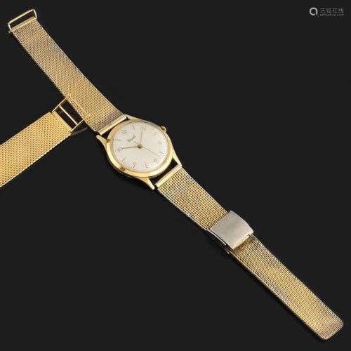 DERMONT Vers 1960. Montre en or jaune 18K, boitier rond, cad...