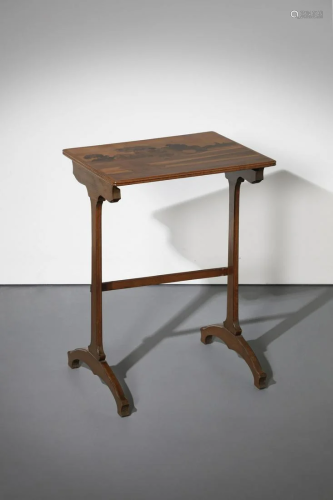 EMILE GALLÃ‰ Table in fine marquetiere of exotic woods,
