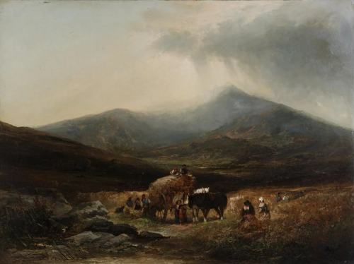 EDWARD CHARLES WILLIAMS Landscape with peasants and