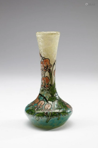 LEGRAS Double-glazed soliflore vase, painted with
