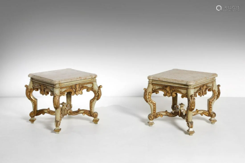 MANIFATTURA DEL XVIII-XIX SECOLO Pair of lacquered and
