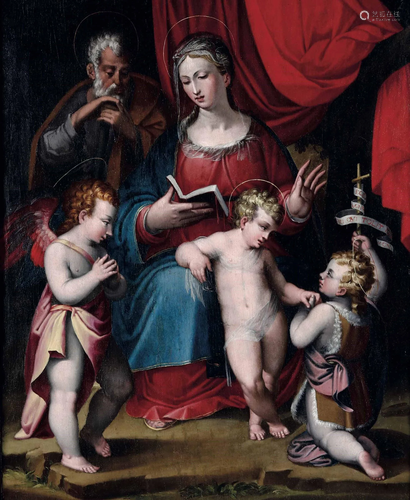 Scuola bolognese del XVI secolo, Sacra Famiglia con San