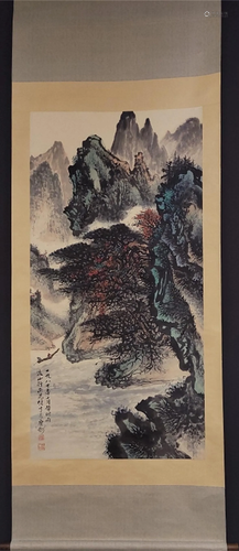 A Chinese Scroll Painting of Landscape