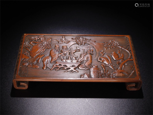 A Chinese Carved Bamboo Ink Rest