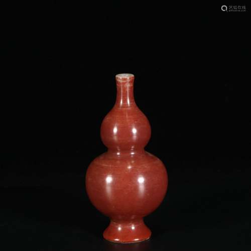 chinese red glazed porceclain double gourd vase