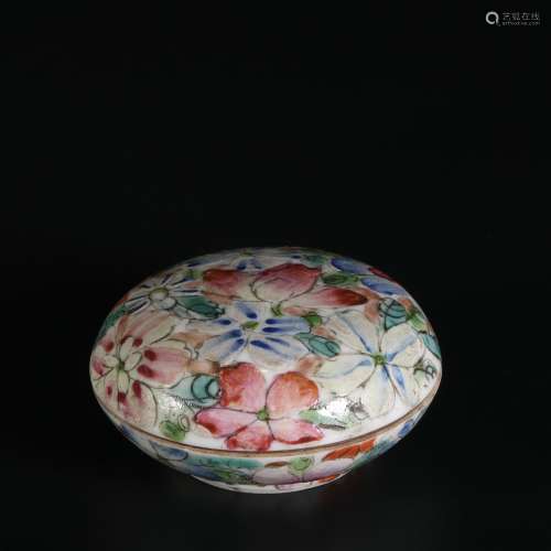 chinese famille rose porcelain inkpad box