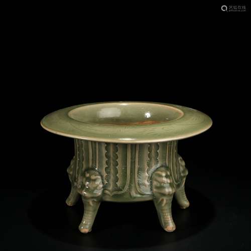 chinese yaozhou kiln porcelain quadrupedal censer