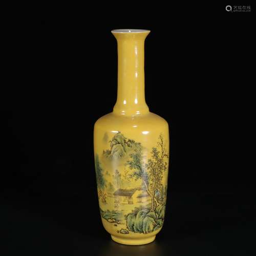 chinese yellow glazed porcelain vase