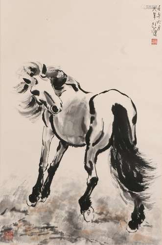 chinese xu beihong's horse painting