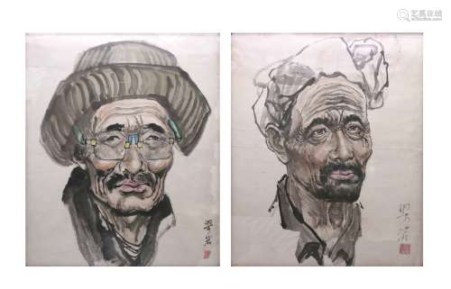 two pieces of chinese Liang Yan's painting