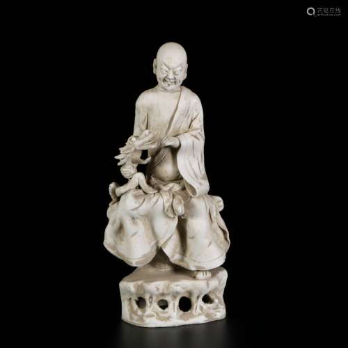 chinese white porcelain arhat figurine